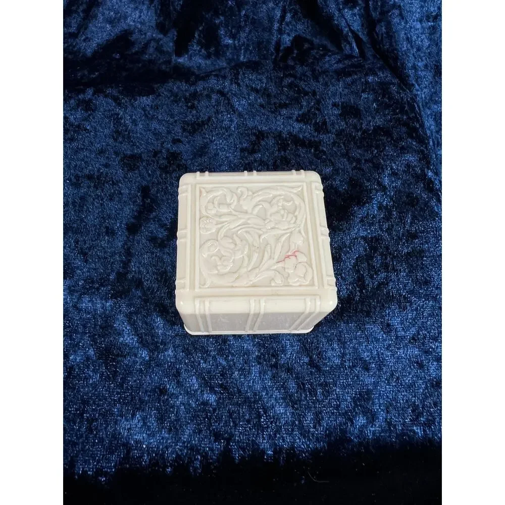 Antique Celluloid Ring Box – Art Deco Floral Ivorine Footed Presentation Case